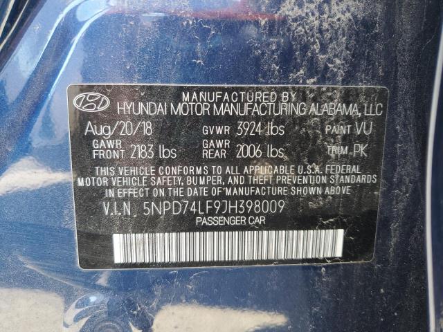 5NPD74LF9JH398009 Hyundai ELANTRA SE