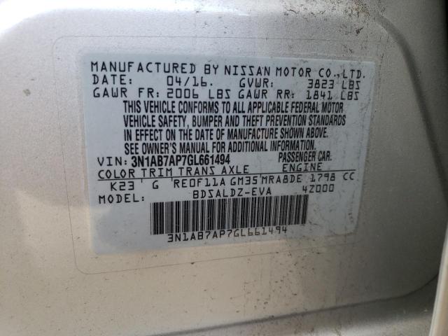 3N1AB7AP7GL661494 Nissan SENTRA S