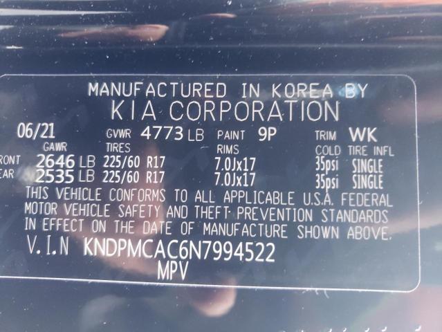 KNDPMCAC6N7994522 KIA Sportage Lx