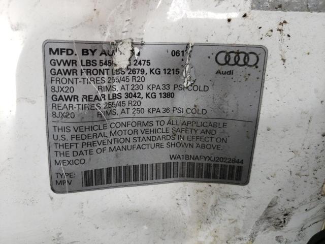 2018 AUDI Q5 WA1BNAFYXJ2022844