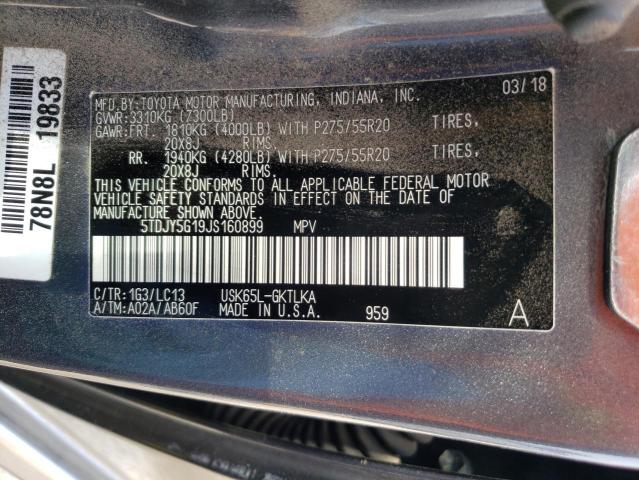 2018 TOYOTA SEQUOIA LI - 5TDJY5G19JS160899