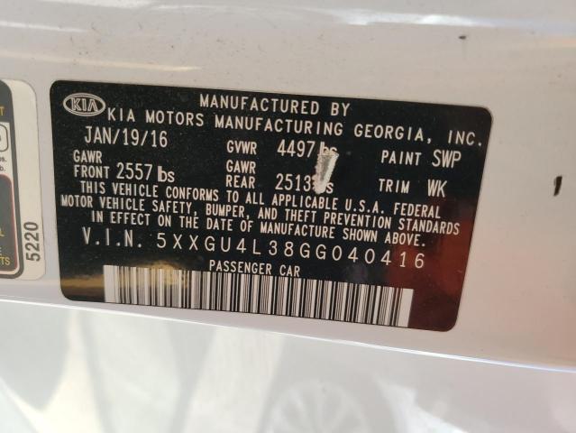 5XXGU4L38GG040416 KIA OPTIMA EX