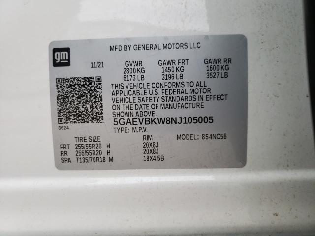 2022 BUICK ENCLAVE PR - 5GAEVBKW8NJ105005