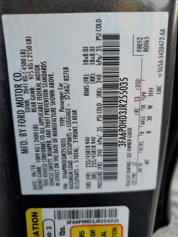 VIN 3FA6P0HD3JR255035 2018 Ford Fusion, SE no.12