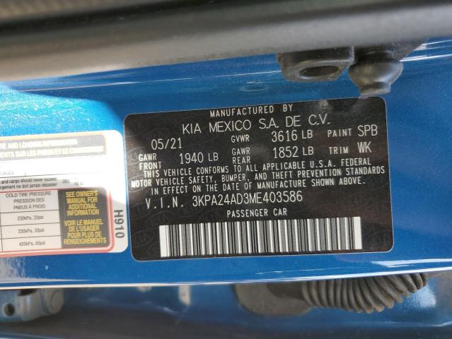 3KPA24AD3ME403586 KIA RIO LX