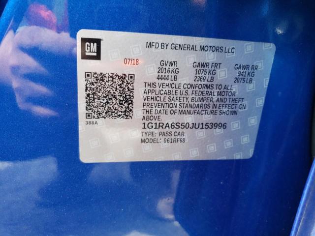 2018 CHEVROLET VOLT LT - 1G1RA6S50JU153996