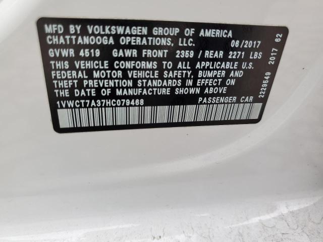 2017 VOLKSWAGEN PASSAT SEL - 1VWCT7A37HC079468