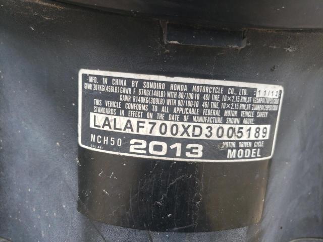 2013 HONDA NCH50 - LALAF700XD3005189