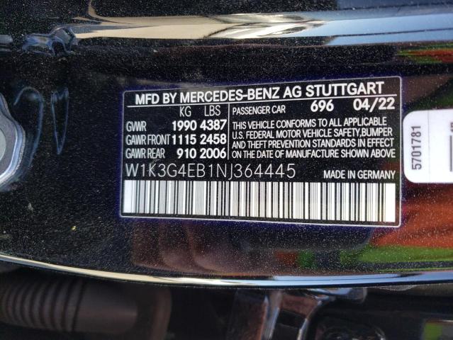 W1K3G4EB1NJ364445 Mercedes-Benz A 220