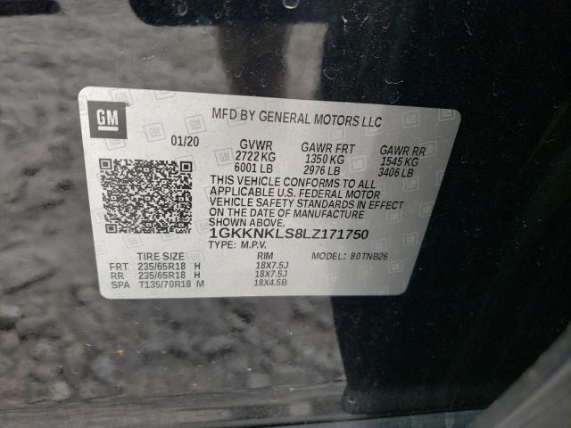 1GKKNKLS8LZ171750 GMC ACADIA SLE