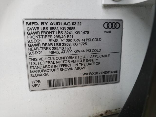 2022 AUDI Q7 PRESTIG - WA1VXBF77ND014585
