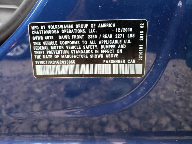 2016 VOLKSWAGEN PASSAT SEL - 1VWCT7A31GC023055