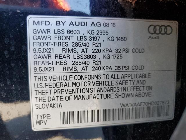 2017 AUDI Q7 PRESTIG - WA1VAAF70HD027873