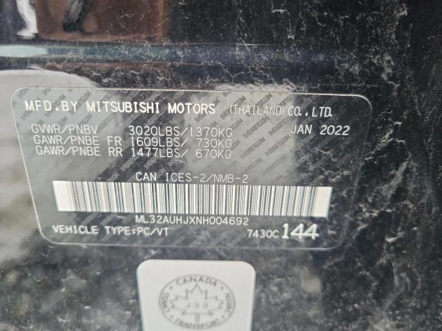 2022 MITSUBISHI MIRAGE ES - ML32AUHJXNH004692