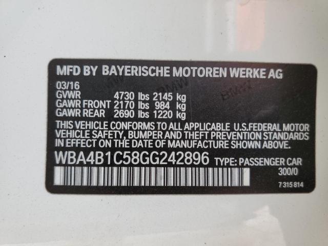2016 BMW 435 I GRAN WBA4B1C58GG242896