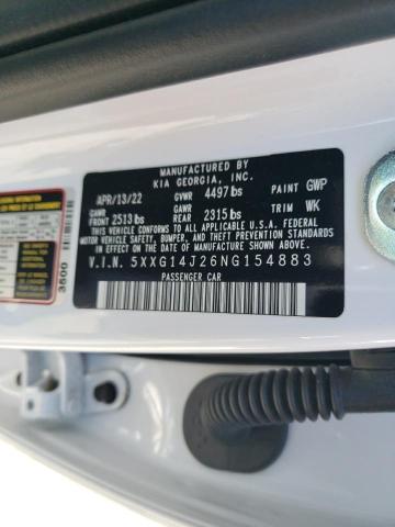 5XXG14J26NG154883 KIA K5 LXS