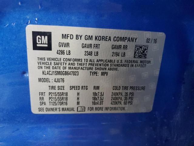 KL4CJ1SM0GB647023 Buick Encore Sport Touring