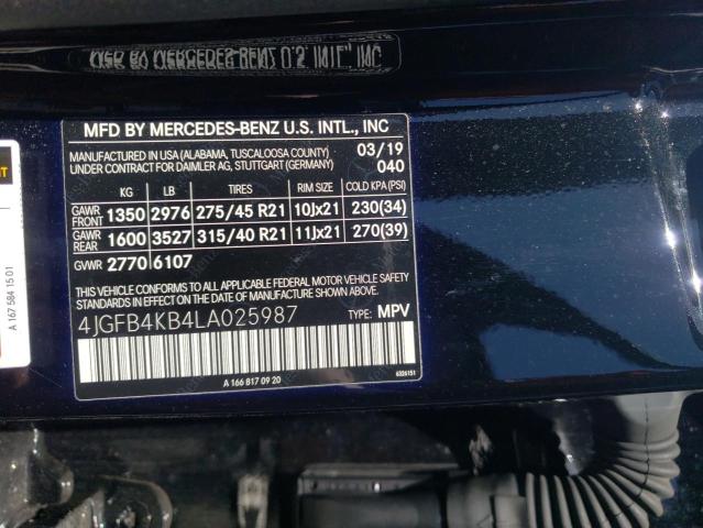 4JGFB4KB4LA025987 Mercedes-Benz Gle 350 4matic