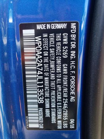 WP0AA2A74JL113538 Porsche PANAMERA 4