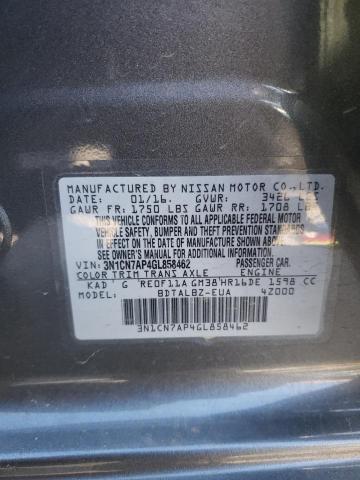 3N1CN7AP4GL858462 Nissan VERSA S