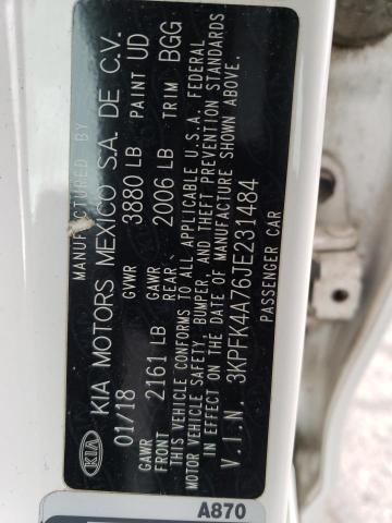 3KPFK4A76JE231484 KIA FORTE LX