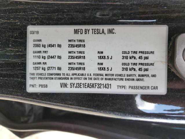 5YJ3E1EA5KF321431 Tesla MODEL 3