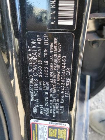 KNADM4A34E6404460 KIA RIO LX