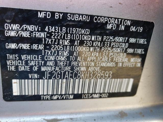 JF2GTAEC8KH328593 Subaru Crosstrek Premium