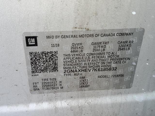 2GNAXHEV7K6185832 | 2019 CHEVROLET EQUINOX LS