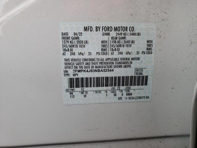 2022 FORD EDGE SEL 2FMPK4J93NBA52544