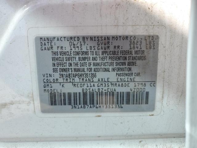 3N1AB7AP6HY351356 Nissan SENTRA S