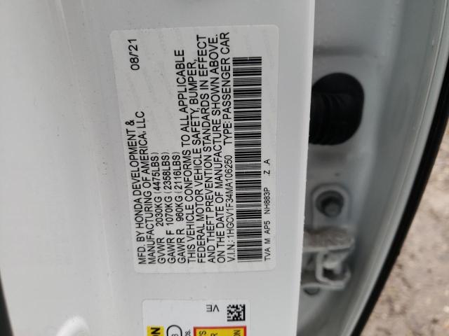 1HGCV1F34MA106250 Honda Accord SPO 12