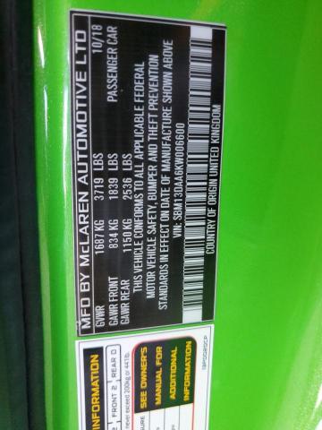 2019 MCLAREN AUTOMOTIVE 570S - SBM13DAA6KW006600