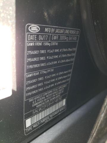 2017 LAND ROVER RANGE ROVE SALWZ2FE8HA148782