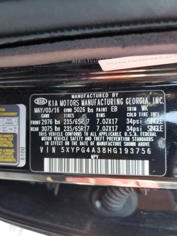 5XYPG4A38HG193756 KIA SORENTO LX