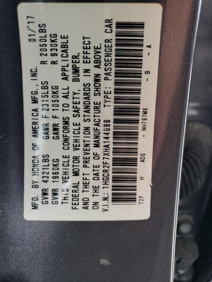 1HGCR2F7XHA144696 HONDA ACCORD 2017