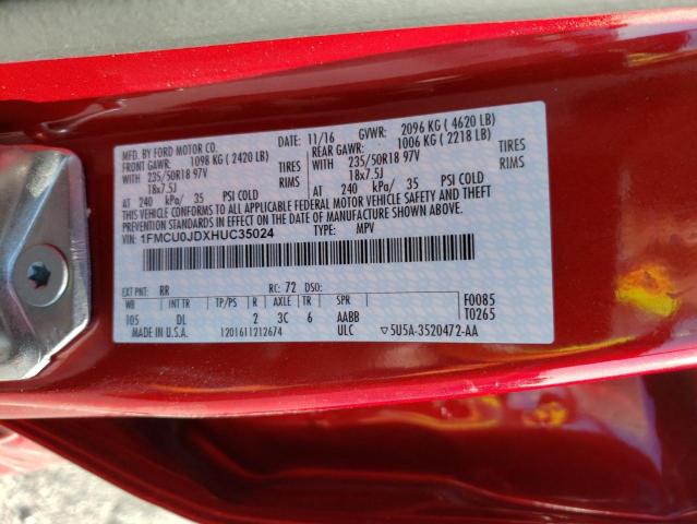 1FMCU0JDXHUC35024 Ford Escape Titanium