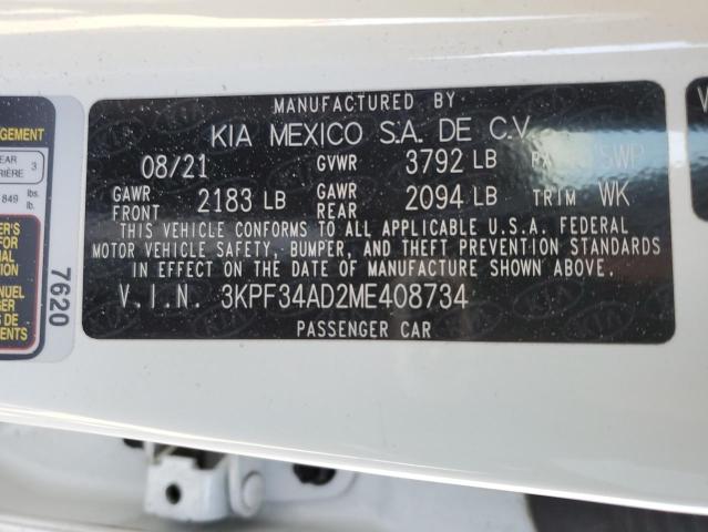 3KPF34AD2ME408734 KIA Forte Gt Line