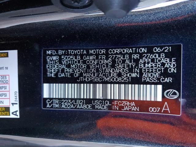 2021 LEXUS RC-F BASE JTHDP5BC7M5008251