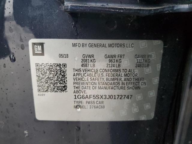1G6AF5SX3J0172747 Cadillac ATS LUXURY