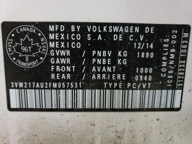 2015 VOLKSWAGEN GOLF - 3VW217AU2FM057531