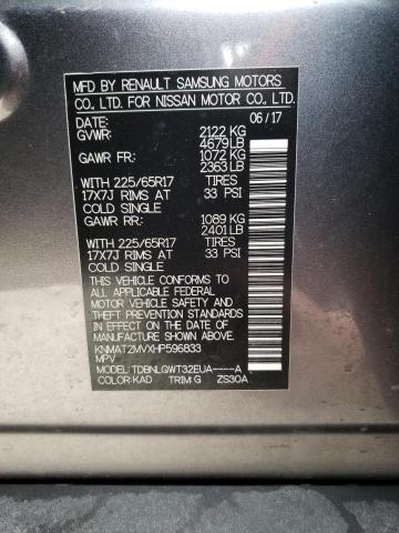 KNMAT2MVXHP596833 Nissan ROGUE S