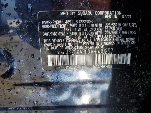 JF2SKARCXMH580257 Subaru Forester Sport