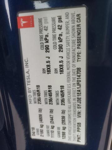 5YJ3E1EA1JF014708 Tesla MODEL 3