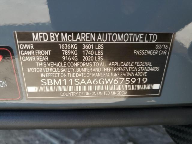 2016 MCLAREN AUTOMOTIVE 675LT SBM11SAA6GW675919