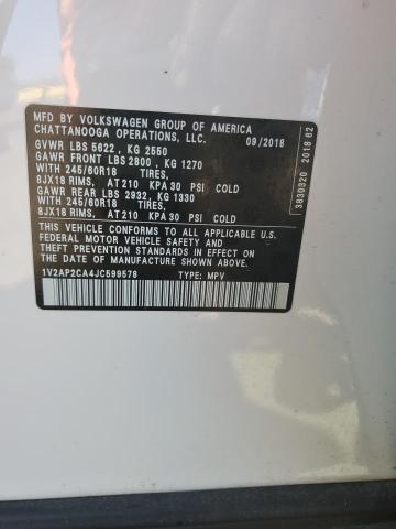 2018 VOLKSWAGEN ATLAS S - 1V2AP2CA4JC599578