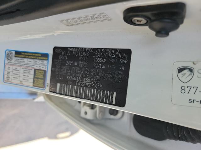 KNAGM4AD9E5071782 KIA OPTIMA HYBRID