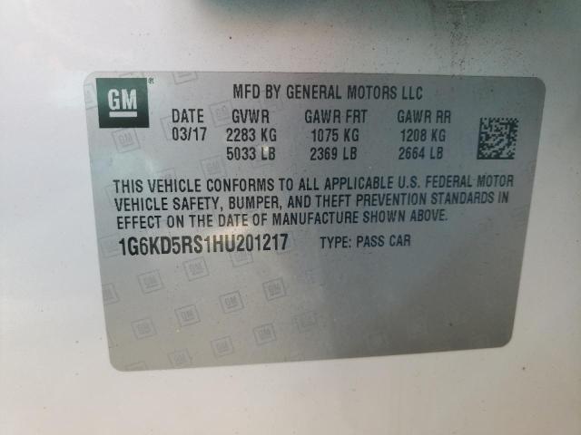 2017 CADILLAC CT6 LUXURY 1G6KD5RS1HU201217