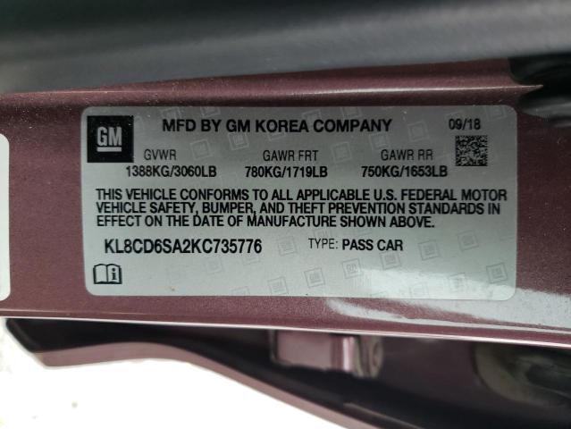 2019 CHEVROLET SPARK 1LT - KL8CD6SA2KC735776