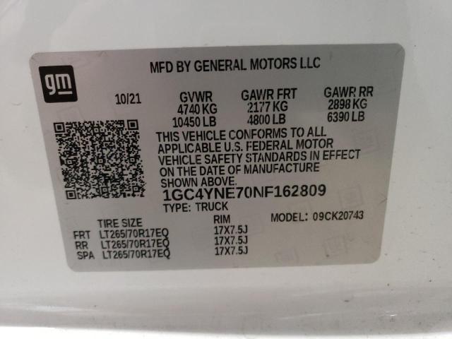 2022 CHEVROLET SILVERADO - 1GC4YNE70NF162809